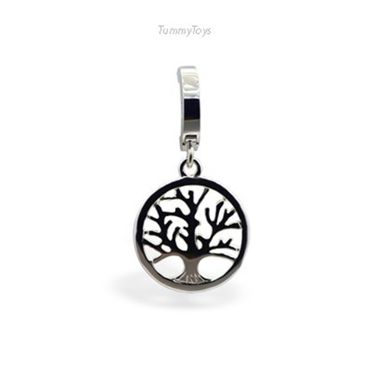 Solid Silver Tree of Life Belly Ring - TummyToys