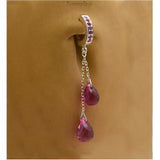Hot Pink Quartz Belly Button Ring | Sterling Silver - TummyToys