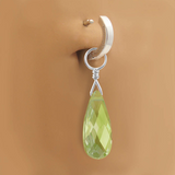 Changeable Lime CZ Belly Ring Dangle Charm | Sterling Silver with Lime Green CZ Gem - TummyToys