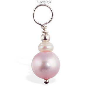 Changeable Pink Pearl Belly Ring Dangle Charm - TummyToys