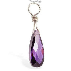 Changeable Purple CZ Belly Ring Dangle Charm - TummyToys
