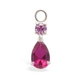Changeable Pink CZ Belly Ring Swinger Charm By Tummytoys - TummyToys