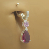 Changeable Pink CZ Belly Ring Swinger Charm By Tummytoys - TummyToys
