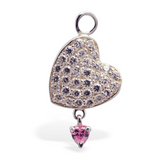 Changeable CZ Heart Belly Ring Swinger Charm Only - TummyToys