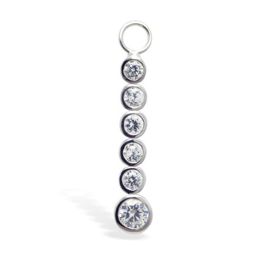 Changeable Clear CZ Dangle Belly Ring Swinger Charm - TummyToys