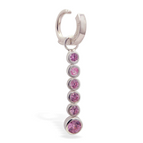 Changeable Pink CZ Dangle Belly Ring Swinger Charm - TummyToys