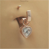 Solid 14K Rose Gold Belly Ring Heart Charm | Charm Only - TummyToys