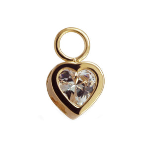 Solid 14K Rose Gold Belly Ring Heart Charm | Charm Only - TummyToys