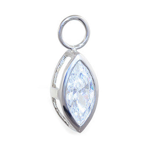 Changeable Marquise CZ Diamond Belly Ring Swinger Charm By Tummytoys - TummyToys
